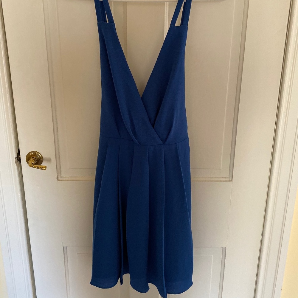 Royal blue fit & flare dress